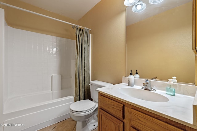 7358 Rubens Ct, Sun Valley, NV 89433 - full bathroom featuring vanity, tile patterned flooring, shower / bath combo, and a textured wall