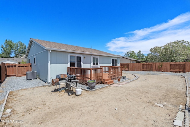 7358 Rubens Ct, Sun Valley, NV 89433 - rear view of house featuring a wooden deck and a fenced backyard