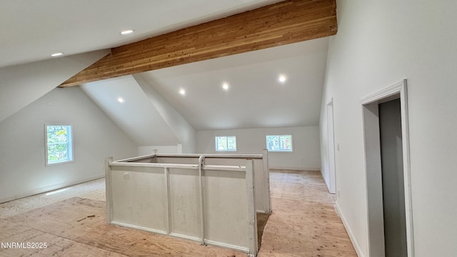 157 Cottonwood Dr, Stateline, NV 89449 - kitchen featuring healthy amount of natural light, a kitchen island with sink, recessed lighting, and lofted ceiling