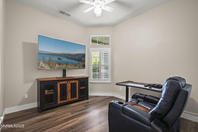 1660 Murrieta Ct, Reno, NV 89521 - sitting room featuring wood finished floors and ceiling fan