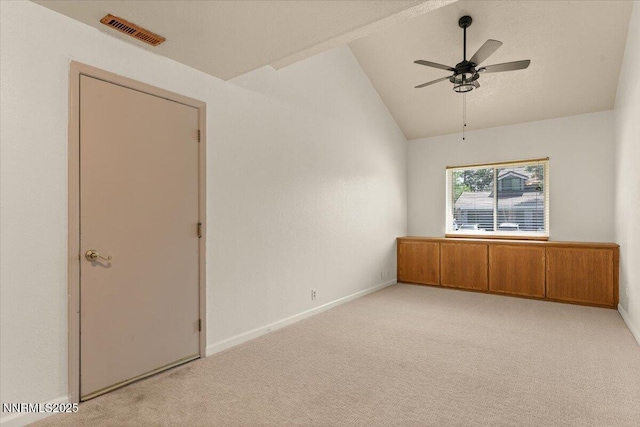 4710 Yukon Ct, Carson City, NV 89706 - empty room with light colored carpet, lofted ceiling, and ceiling fan