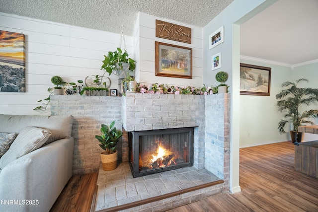1165 Autumn Hills Dr, Reno, NV 89511 - detailed view of wood finished floors, a fireplace, and ornamental molding