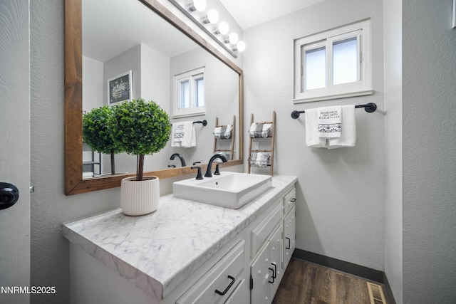 1165 Autumn Hills Dr, Reno, NV 89511 - bathroom featuring vanity, wood finished floors, and healthy amount of natural light