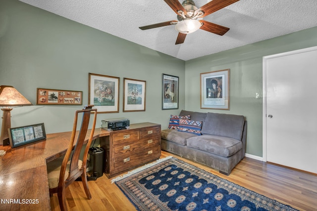80 Strawberry Ln, Reno, NV 89509 - office area featuring wood finished floors, a textured ceiling, and ceiling fan