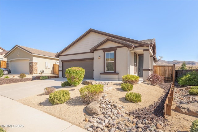 1160 Sugar Creek Trl, Reno, NV 89523 - single story home featuring concrete driveway, an attached garage, stucco siding, and a tile roof