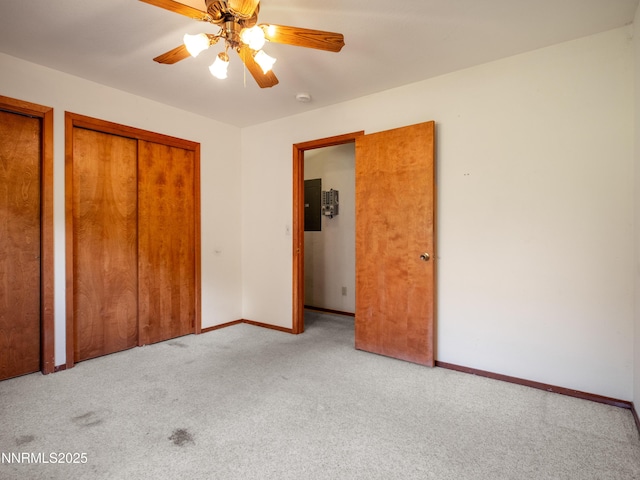1561 Alba Vis, Gardnerville, NV 89410 - unfurnished bedroom with carpet flooring, multiple closets, and a ceiling fan