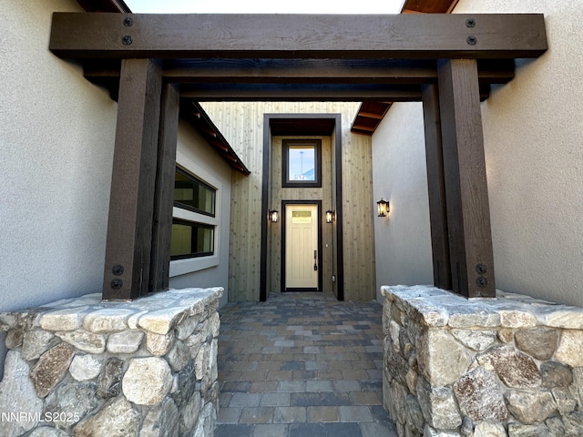 2935 Portrush Dr, Genoa, NV 89411 - doorway to property with stucco siding