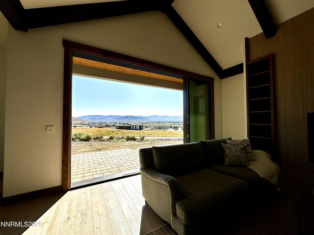 2935 Portrush Dr, Genoa, NV 89411 - sitting room with a mountain view and wood finished floors