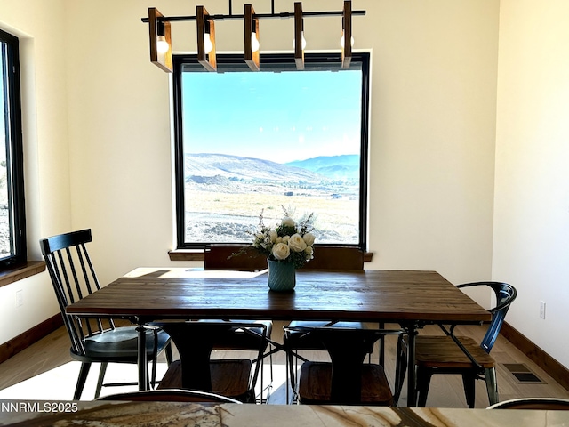 2935 Portrush Dr, Genoa, NV 89411 - dining area with wood finished floors and a mountain view