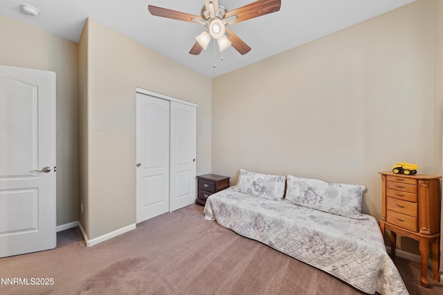 164 Oakridge Dr, Dayton, NV 89403 - bedroom with carpet, a closet, and ceiling fan