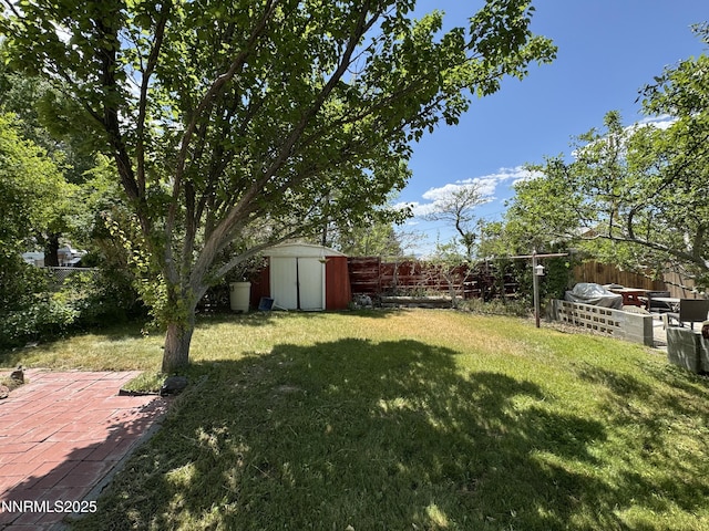 4 3rd St, Mcgill, NV 89318 - fenced backyard featuring a shed and a patio