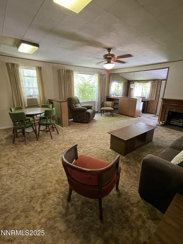 4 3rd St, Mcgill, NV 89318 - living room with plenty of natural light, ceiling fan, and carpet flooring
