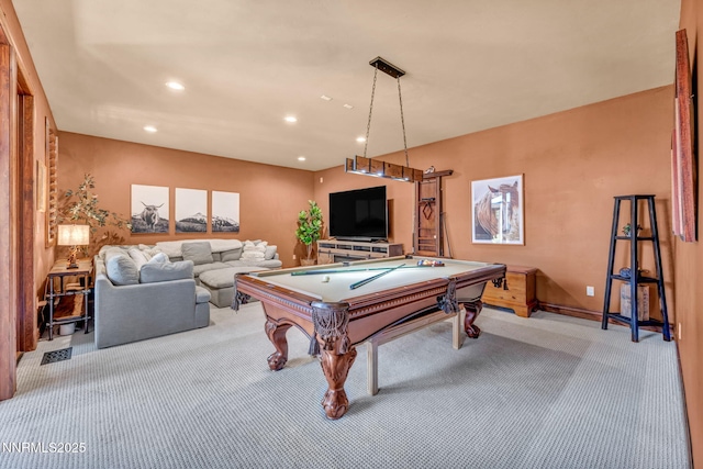 186 Carleton Ct, Reno, NV 89511 - rec room featuring carpet floors, recessed lighting, and billiards