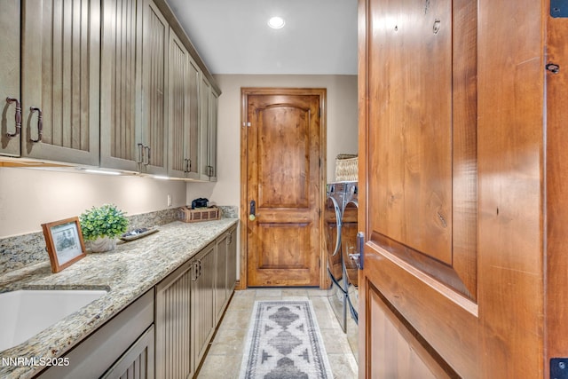 186 Carleton Ct, Reno, NV 89511 - washroom with washer and dryer, cabinet space, and recessed lighting