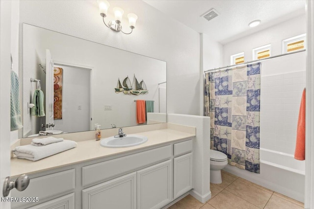516 Beckwourth Dr, Reno, NV 89506 - bathroom featuring vanity, tile patterned floors, and shower / bath combo with shower curtain