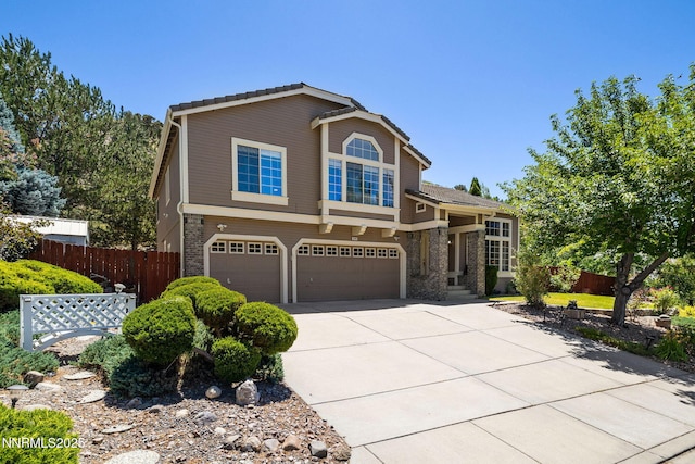 3280 Thornhill Dr, Reno, NV 89509 - craftsman-style home featuring an attached garage, concrete driveway, and brick siding