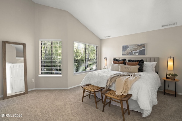 4030 Willowsprings Dr, Reno, NV 89519 - carpeted bedroom with baseboards and high vaulted ceiling