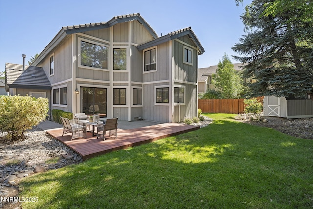 4030 Willowsprings Dr, Reno, NV 89519 - rear view of house featuring a deck and a storage shed