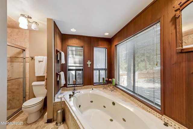 173 Hall Ct, Stateline, NV 89449 - full bath with a jetted tub, a stall shower, and healthy amount of natural light