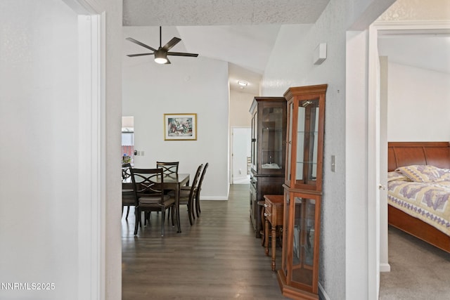 777 W Bonanza Dr, Carson City, NV 89706 - dining room with lofted ceiling, ceiling fan, and wood finished floors