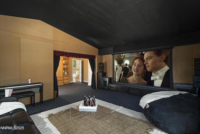 210 Allen Way, Incline Village, NV 89451 - carpeted cinema featuring vaulted ceiling