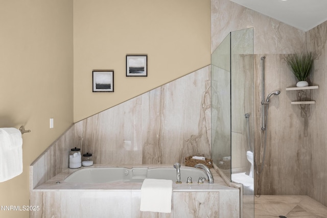 210 Allen Way, Incline Village, NV 89451 - full bath featuring a bath and a marble finish shower