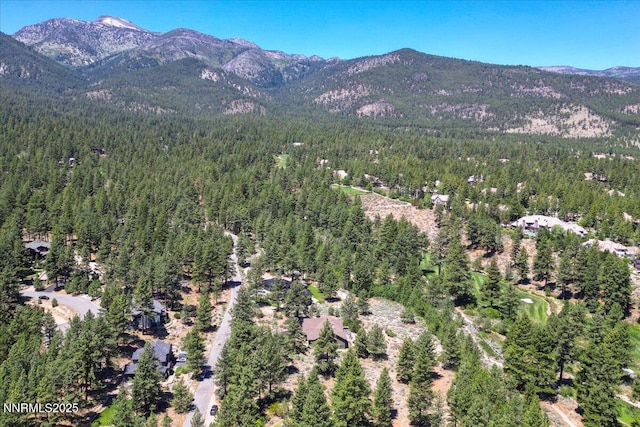 6195 Philoree Ln, Reno, NV 89511 - aerial overview of property's location featuring a heavily wooded area and a mountain backdrop