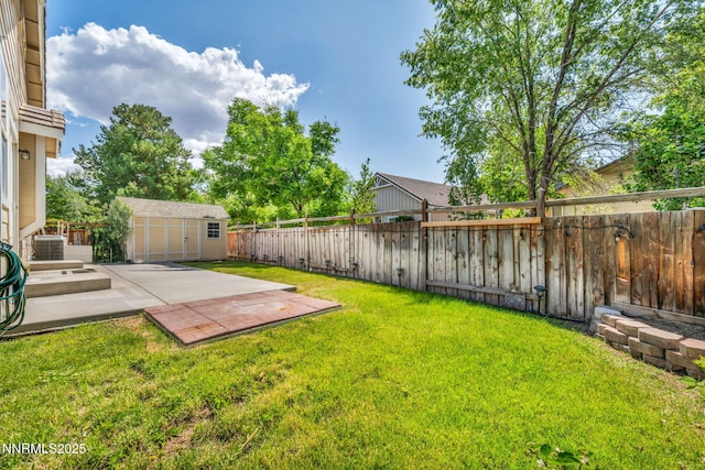 7449 Ambush Cir, Sparks, NV 89436 - fenced backyard featuring a patio area and an outdoor structure