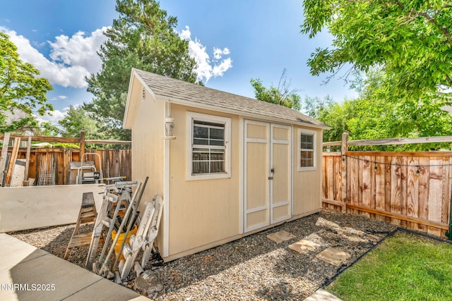 7449 Ambush Cir, Sparks, NV 89436 - view of shed featuring a fenced backyard