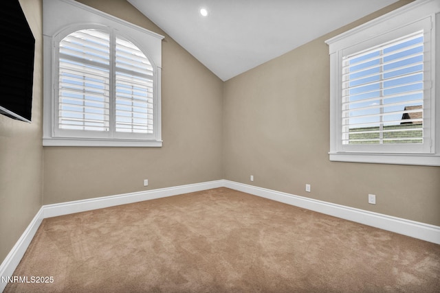 6145 Triple Crown Dr, Reno, NV 89511 - carpeted empty room featuring vaulted ceiling and recessed lighting
