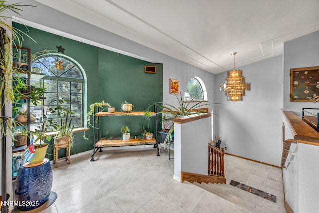 3279 Upland Ct, Carson City, NV 89703 - tiled entrance foyer featuring a chandelier and lofted ceiling