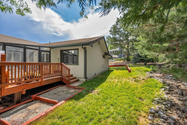 3279 Upland Ct, Carson City, NV 89703 - view of green lawn featuring a wooden deck