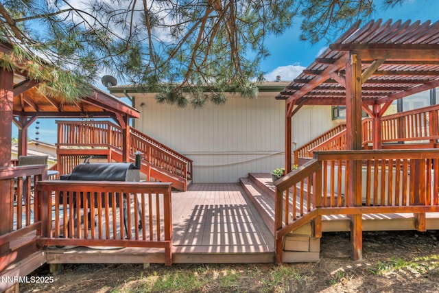 3279 Upland Ct, Carson City, NV 89703 - deck featuring a pergola and stairway
