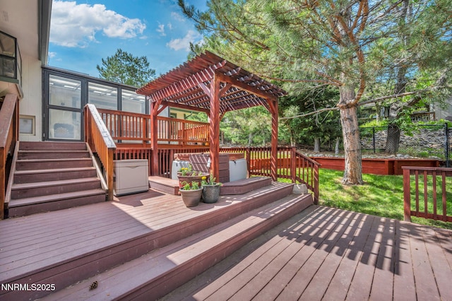 3279 Upland Ct, Carson City, NV 89703 - wooden deck with a pergola