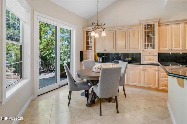 4990 Mountainshyre Rd, Reno, NV 89519 - dining room featuring vaulted ceiling and light tile patterned floors