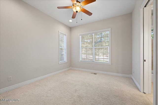 4990 Mountainshyre Rd, Reno, NV 89519 - unfurnished room with carpet floors, healthy amount of natural light, a ceiling fan, and recessed lighting