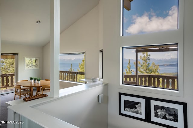 1459 Glarus Ct, Incline Village, NV 89451 - corridor with high vaulted ceiling and healthy amount of natural light