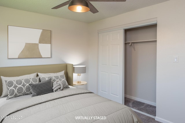 875 Camino Real Dr, Sparks, NV 89434 - bedroom with carpet, a closet, and ceiling fan