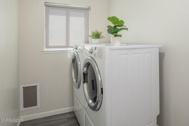875 Camino Real Dr, Sparks, NV 89434 - laundry room with washer and dryer and dark wood-style flooring