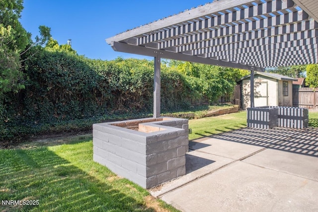 875 Camino Real Dr, Sparks, NV 89434 - view of patio featuring a storage shed and a pergola