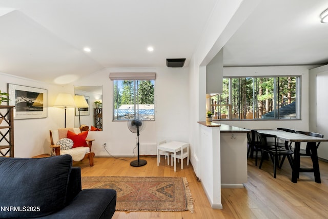 299 Chimney Rock Rd, Stateline, NV 89449 - living area featuring light wood-style floors and vaulted ceiling