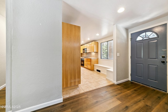 299 Chimney Rock Rd, Stateline, NV 89449 - entrance foyer with wood finished floors, recessed lighting, and a textured wall