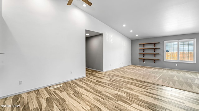 2015 Flycatcher Dr, Spanish Springs, NV 89441 - unfurnished room with ceiling fan, light wood-type flooring, and recessed lighting