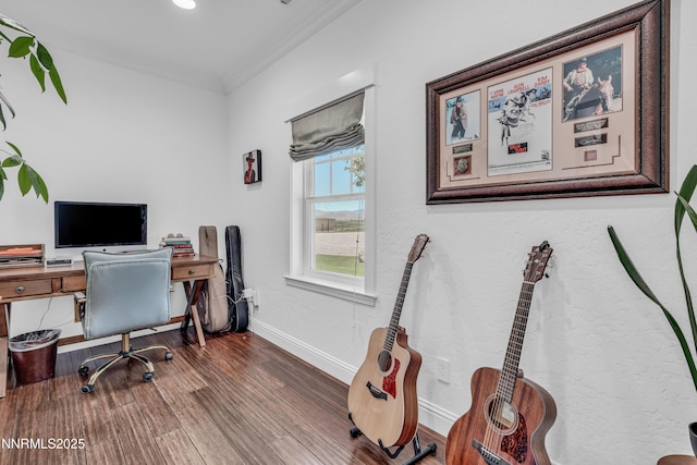 600 Artemesia Ln, Gardnerville, NV 89460 - office area featuring crown molding and wood finished floors