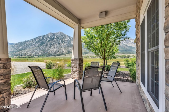 600 Artemesia Ln, Gardnerville, NV 89460 - view of patio / terrace featuring a mountain view and a view of countryside