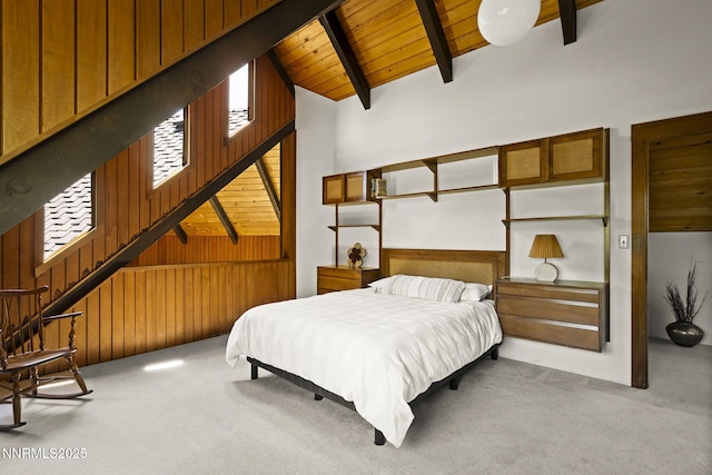4275 Juniper Creek Rd, Reno, NV 89519 - carpeted bedroom with wood walls and wood ceiling