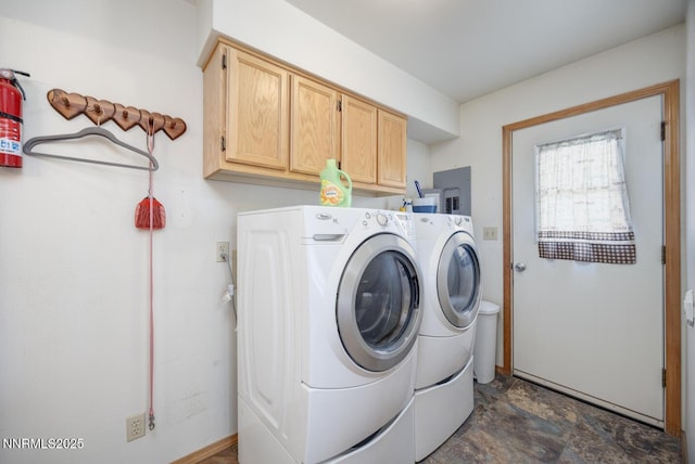4625 Schurz Hwy, Fallon, NV 89406 - laundry room with cabinet space, washer and dryer, and dark stone finish floors