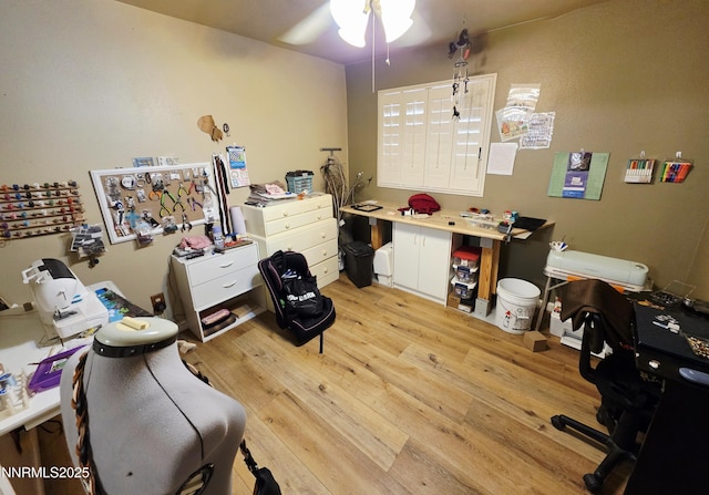 654 Keddie St, Fallon, NV 89406 - office space with a ceiling fan and light wood-type flooring