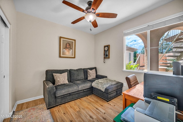 6230 Ingleston Dr Unit 212, Sparks, NV 89436 - living area featuring a ceiling fan and wood finished floors