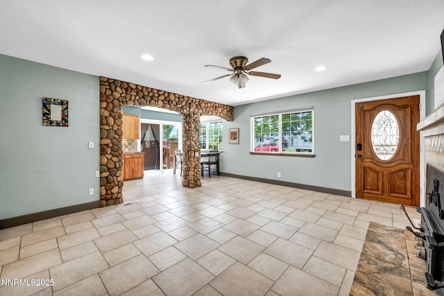 1320 Yori Ave, Reno, NV 89502 - foyer entrance featuring a ceiling fan and recessed lighting